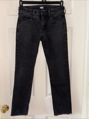 PAIGE Men’s Black Slim Straight Jeans - Washed Black